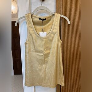 Zara gold ribbed tank top size small